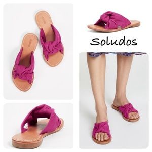 SOLUDOS Fuschia Knotted Slide Sandals